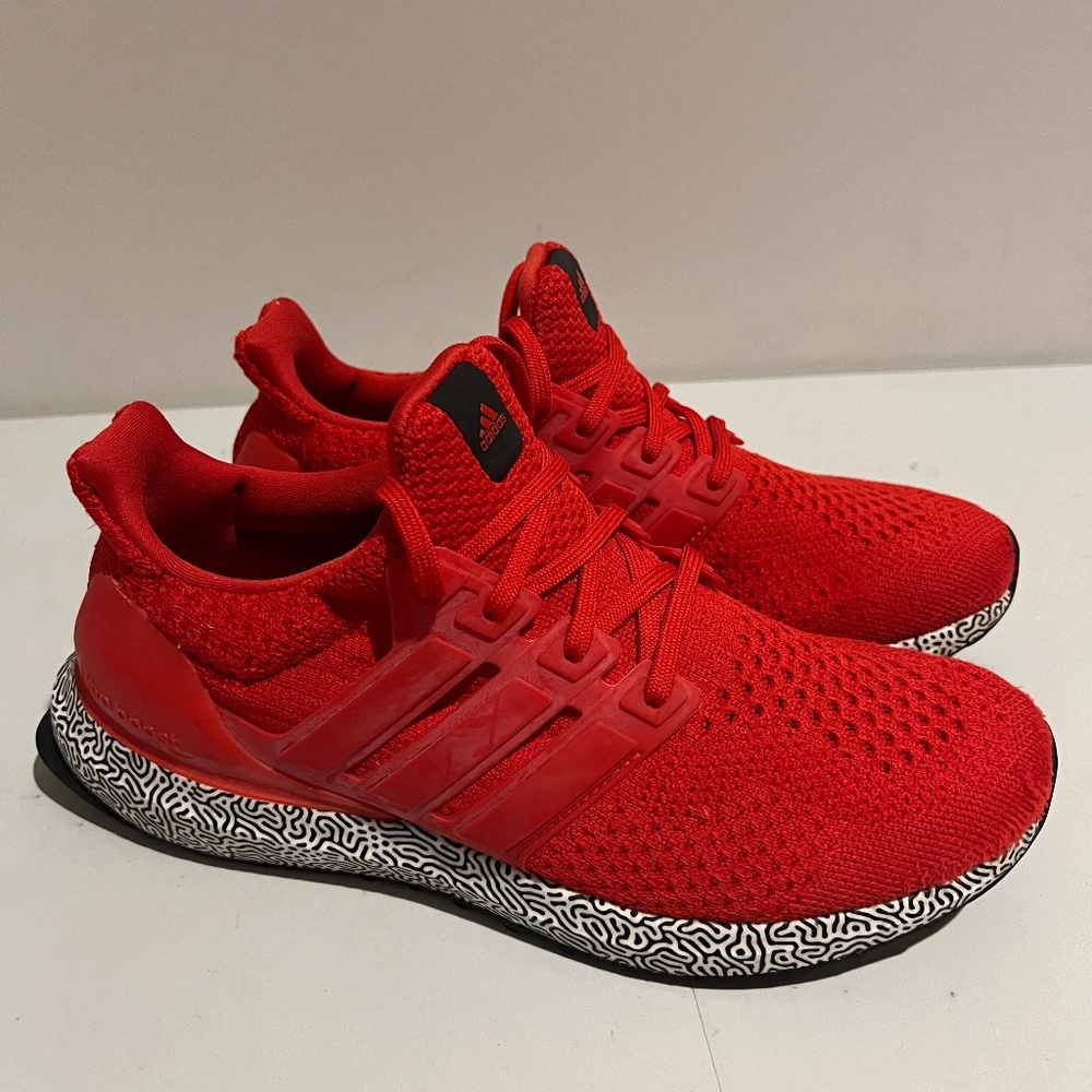 Adidas Men's Red Knit Running Shoes